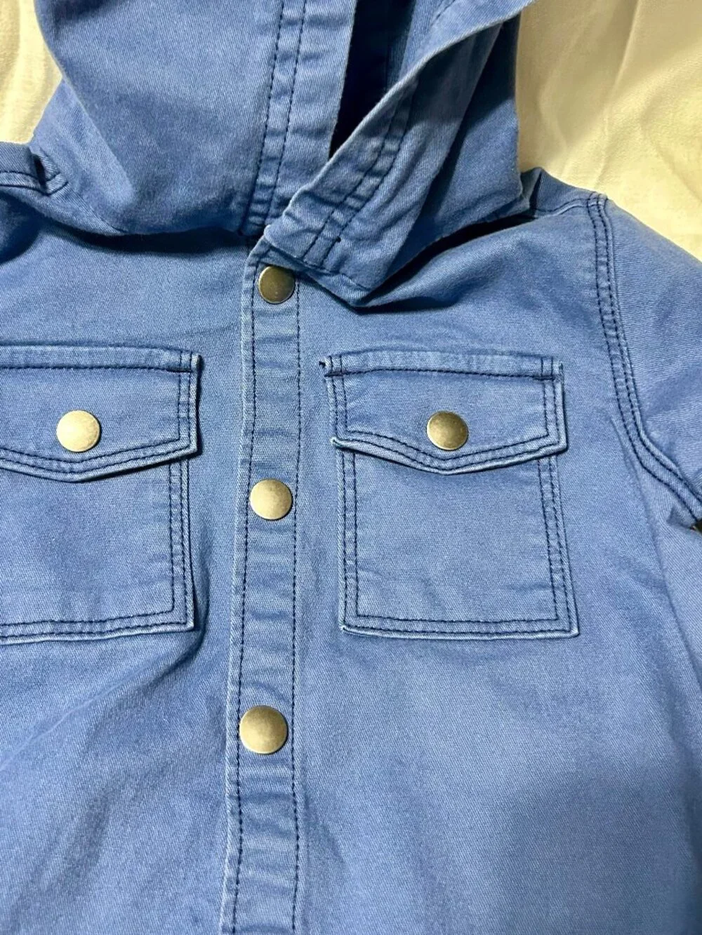 6-12 month Old Navy Canvas Hooded Jacket with Front Pockets and Buttons